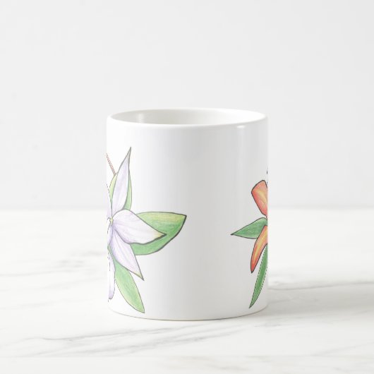 Mit Blumen Kaffeetasse (Mittel)