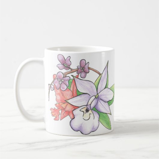 Mit Blumen Kaffeetasse (Links)