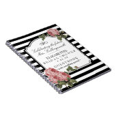 Mit Blumen mit Streifen-Girly BrautpartyGuestbook Notizblock (Rechte Seite)