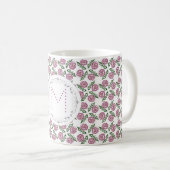 mit Blumen. Monogramm Kaffeetasse (VorderseiteRechts)