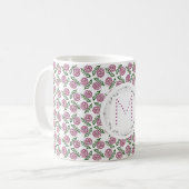 mit Blumen. Monogramm Kaffeetasse (Vorderseite Links)