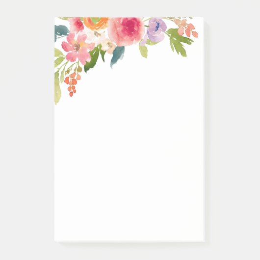 Mit Blumen Post-it Klebezettel (Vorderseite)