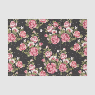 mit Blumen, Rosen, Rot, Schwarzes, Hintergrund, Seidenpapier
