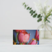 Mit Blumen - rote Tulpe-Visitenkarte Visitenkarte (Stehend Vorderseite)