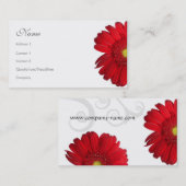 Mit Blumen - rotes Gänseblümchen Visitenkarte (Vorne/Hinten)