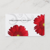 Mit Blumen - rotes Gänseblümchen Visitenkarte (Rückseite)