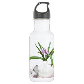 Mit Blumen u. Schmetterling Trinkflasche (Vorderseite)