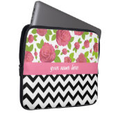 Mit Blumen u. Zickzack gemischt druckt Laptopschutzhülle (Vorne Rechts)