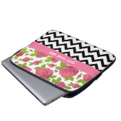 Mit Blumen u. Zickzack gemischt druckt Laptopschutzhülle (Vorne Knopf)