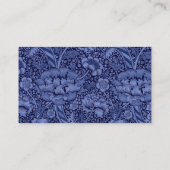 Mit Blumen und Band im Blau Visitenkarte (Rückseite)