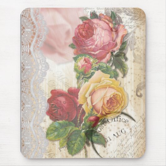 Mit Blumen und Spitze Mousepad (Vorne)