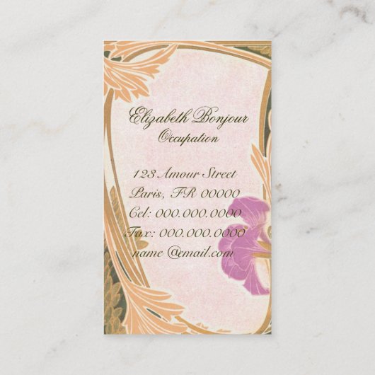 Mit Blumen - Visitenkarte (Rückseite)