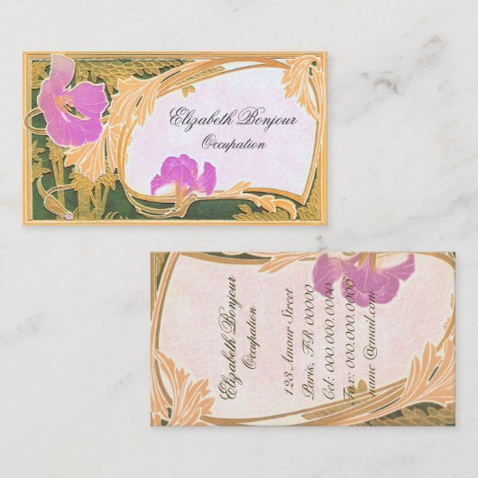 Mit Blumen - Visitenkarte (Vorne/Hinten)