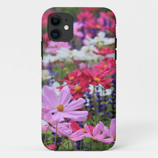 Mit Blumen, Wildblumen, Rosa, Weiß, Blau, grün Case-Mate iPhone Hülle (Rückseite)