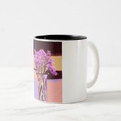 Mit Blumen Zweifarbige Tasse (VorderseiteRechts)