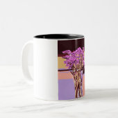Mit Blumen Zweifarbige Tasse (Vorderseite Links)