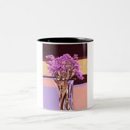 Mit Blumen Zweifarbige Tasse (Mittel)