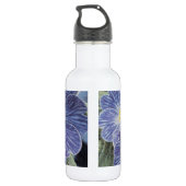 mit Blumendruck | Blaue Blume Trinkflasche (Rückseite)