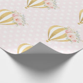 Mit Blumenheißluft-Ballon-Babyparty-1. Geburtstag Geschenkpapier (Ecke)