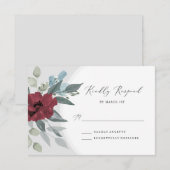 Mit Blumenromance RSVP Karte (Vorne/Hinten)