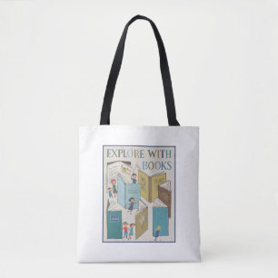 Mit Büchern erkunden Tasche