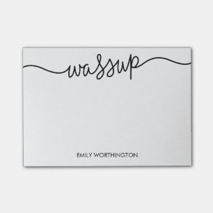 Mit Buchstaben gekennzeichnete Wassup Post-it Klebezettel
