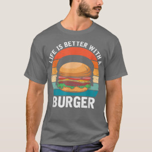 Mit Burger, Retro Cheeseburger L T-Shirt