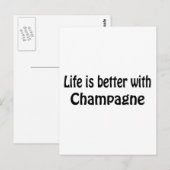 Mit Champagner ist das Leben besser Postkarte (Vorne/Hinten)