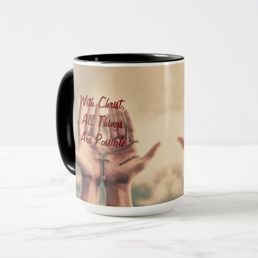 Mit Christus, Kaffee-Tasse Tasse (Vorderseite Links)