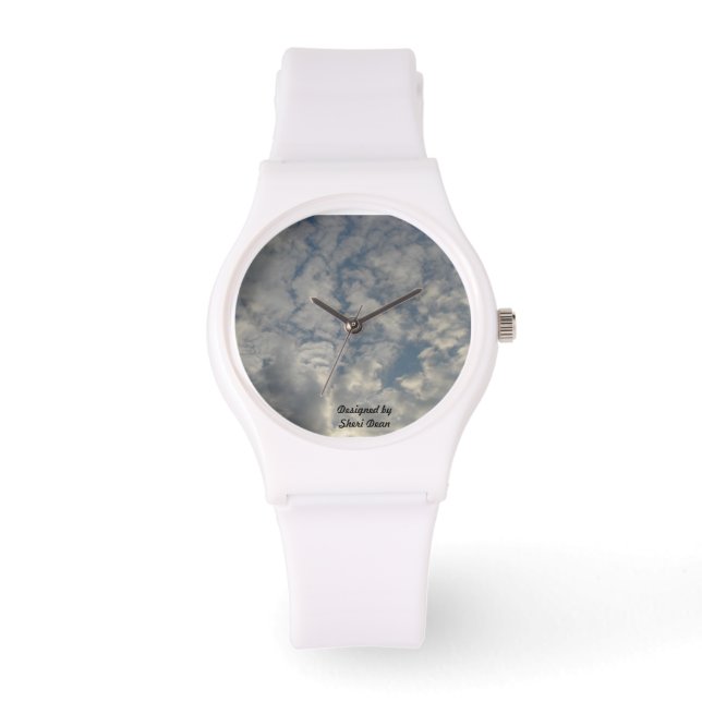 Mit "Clouds" Design Deko Face beobachten Armbanduhr (Vorderseite)