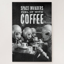 Mit Coffee Space Invaders Vintages Foto tanken Puzzle