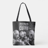 Mit Coffee Space Invaders Vintages Foto tanken Tasche (Rückseite)