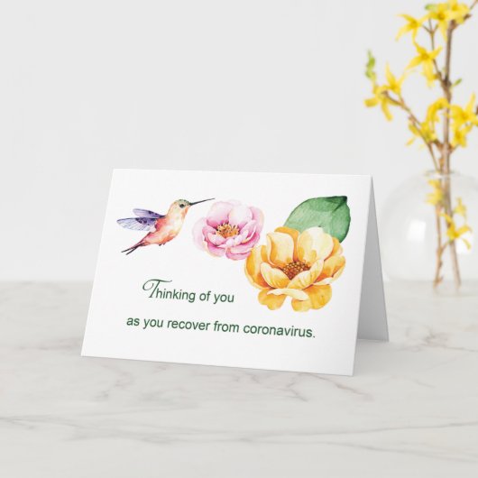 Mit Coronavirus Denken Sie an Ihre Blume Karte (Gelbe Blume)