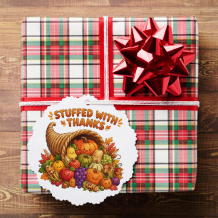 Mit Dank Gefülltes Süßes Thanksgiving-Füllhorn D Ornament Karte