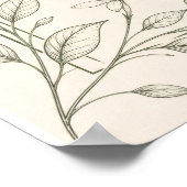 Mit Dank Olive Botanische Hochzeitsgunst-Schild Poster (Ecke)