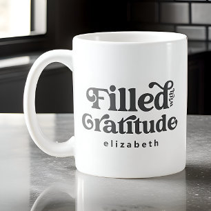 Mit Dankbarkeit Gefüllt Vintage Fügen Sie Ihren Na Kaffeetasse