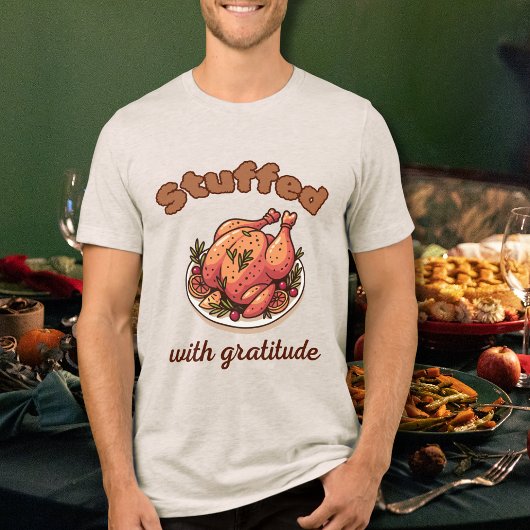 Mit Dankbarkeit Gefüllter Lustiger Erntedank-Truth Tri-Blend Shirt
