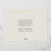 mit Dankbarkeit | Gold Foil Wedding Dankeschön Car Folieneinladung (Rückseite)