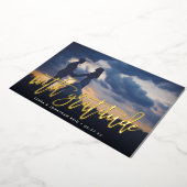 mit Dankbarkeit | Gold Foil Wedding Dankeschön Car Folieneinladung (Gedreht)