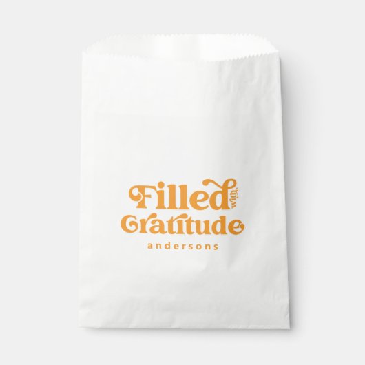 Mit Dankbarkeit Vintag Ihren Namen hinzufügen Geschenktütchen (Vorderseite)