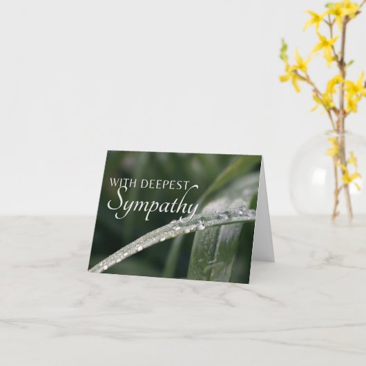 Mit Deep Beileid Dewdrop Foto Verse Card Karte (Gelbe Blume)
