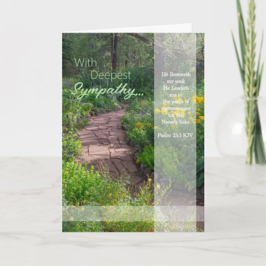 Mit Deepest Beileid Psalm 23:3 KJV 12x18 Card Dankeskarte (Vorderseite)