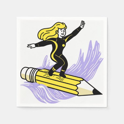 mit deinen Gedanken schreiben Serviette (Vorderseite)