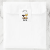 Mit Dem Alter Perfekt Werden Mit Der Zeit Weiser W Quadratischer Aufkleber (Tasche)