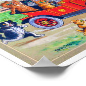 Mit dem Auto & Rail in Catland, Louis Wain Poster (Ecke)