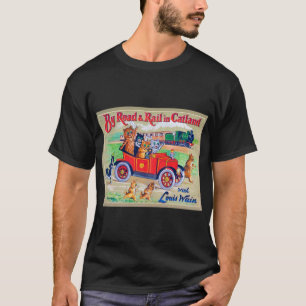Mit dem Auto & Rail in Catland, Louis Wain T-Shirt
