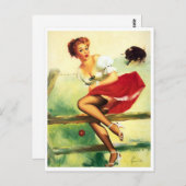 Mit dem Bulls-Button nach oben laufen Postkarte (Vorne/Hinten)