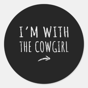 Mit dem Cowgirl passenden faulen Halloween-Kostüm Runder Aufkleber