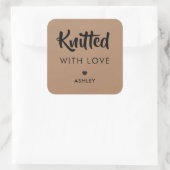 Mit dem Etikett der Liebe geknetet, handgemachte G Quadratischer Aufkleber (Tasche)