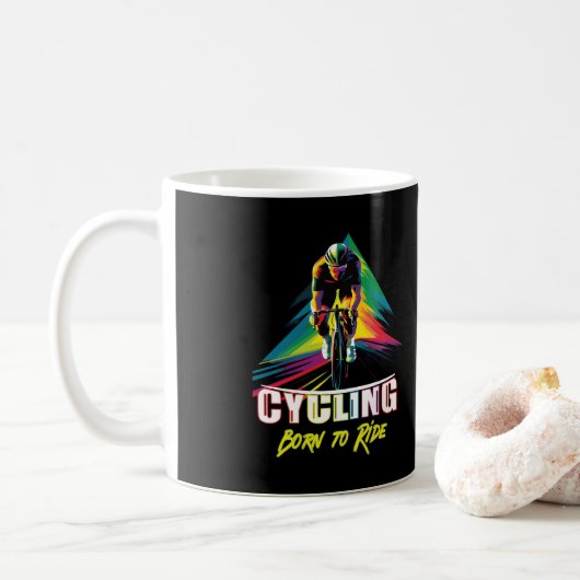 Mit dem Fahrrad Geboren Kaffeetasse (Mit Donut)